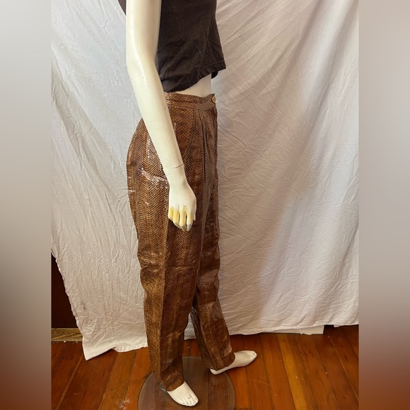 Vintage 80’s real snake skin Elodia high waisted whip snake leather pants - Picture 6 of 16